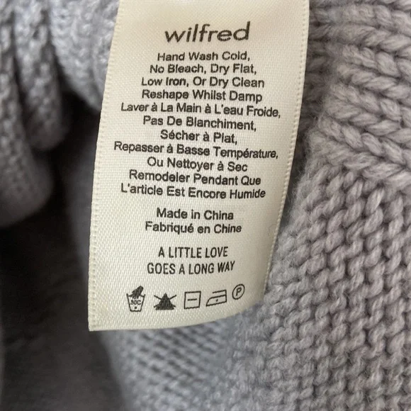 Wilfred (Aritzia) Grey Merino wool Sweater Size Medium - Picture 5 of 6